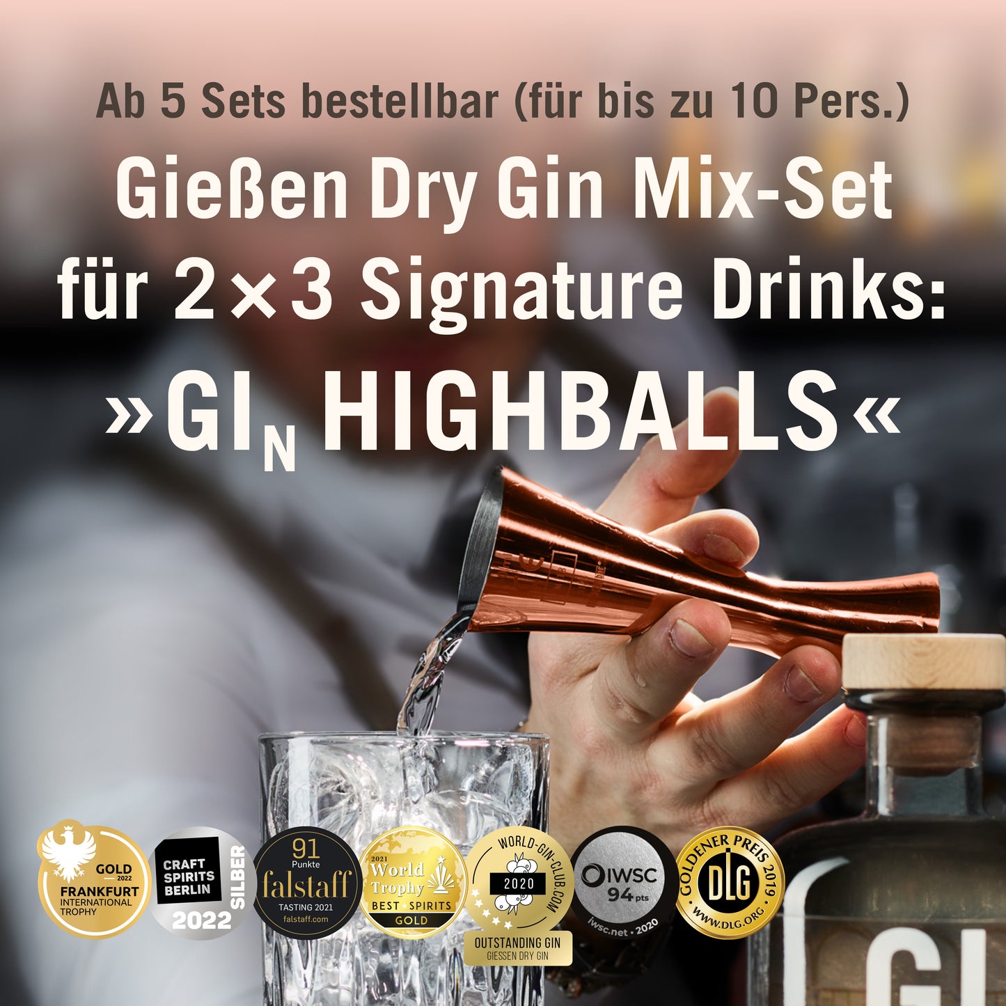 Gießen Dry Gin Signature Mix-Set „Highballs“ für je 2 Personen (AB 5 SETS BESTELLBAR)